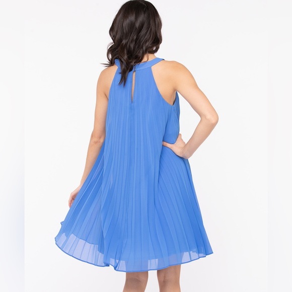 ✨🦋Ricki’s Baby Powder Blue Pleated Trapeze Dress Chiffon Halter Dress🦋✨ - Picture 4 of 8